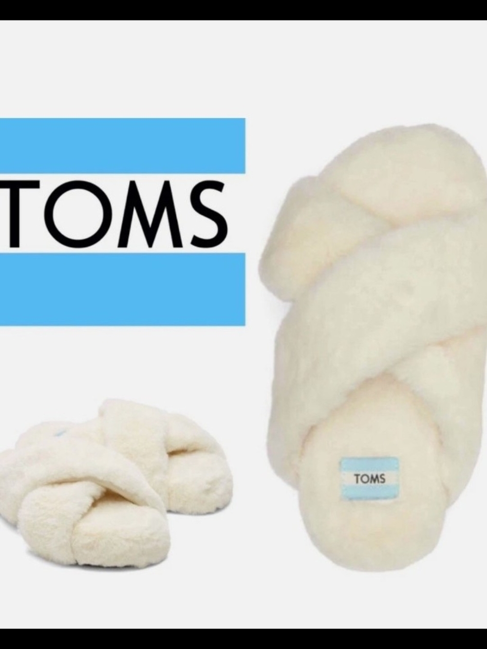 TOMS Susie Faux Fur Slippers Womens' Sz 9 New In Box